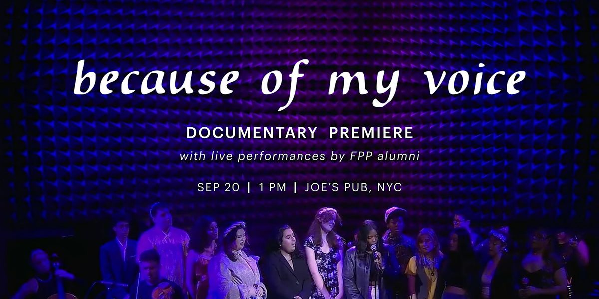 "Because Of My Voice" Documentary Premiere, 20 September | Event in New York | AllEvents