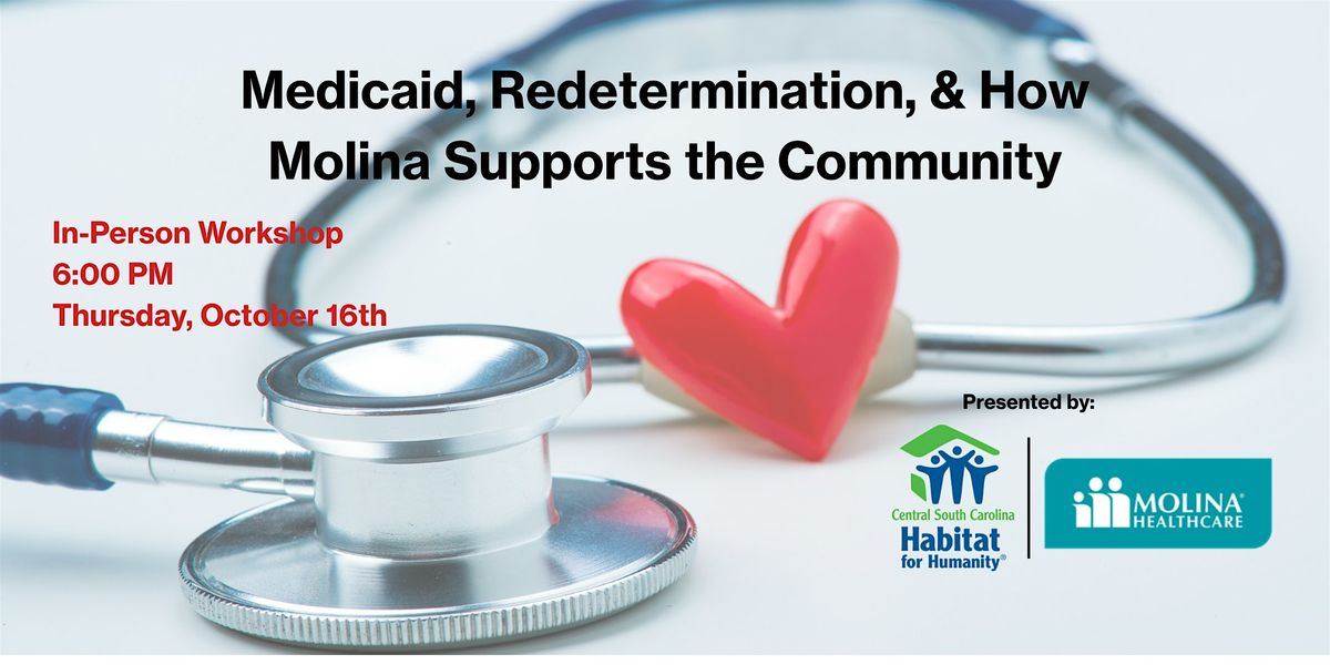 Medicaid, Redetermination, & How Molina Supports the Community, 16 October | Event in Columbia | AllEvents