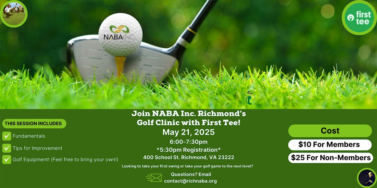 Golf Clinic with NABA Inc. Richmond and First Tee!, 21 May | Event in Richmond | AllEvents