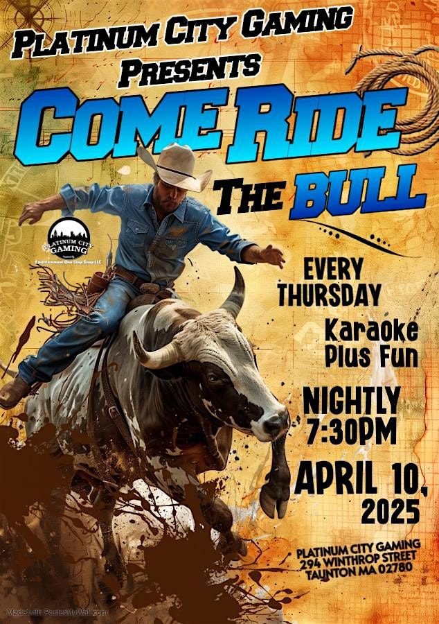 Karaoke Plus Come Ride The  Mechanical Bull, 16 May | Event in Taunton | AllEvents