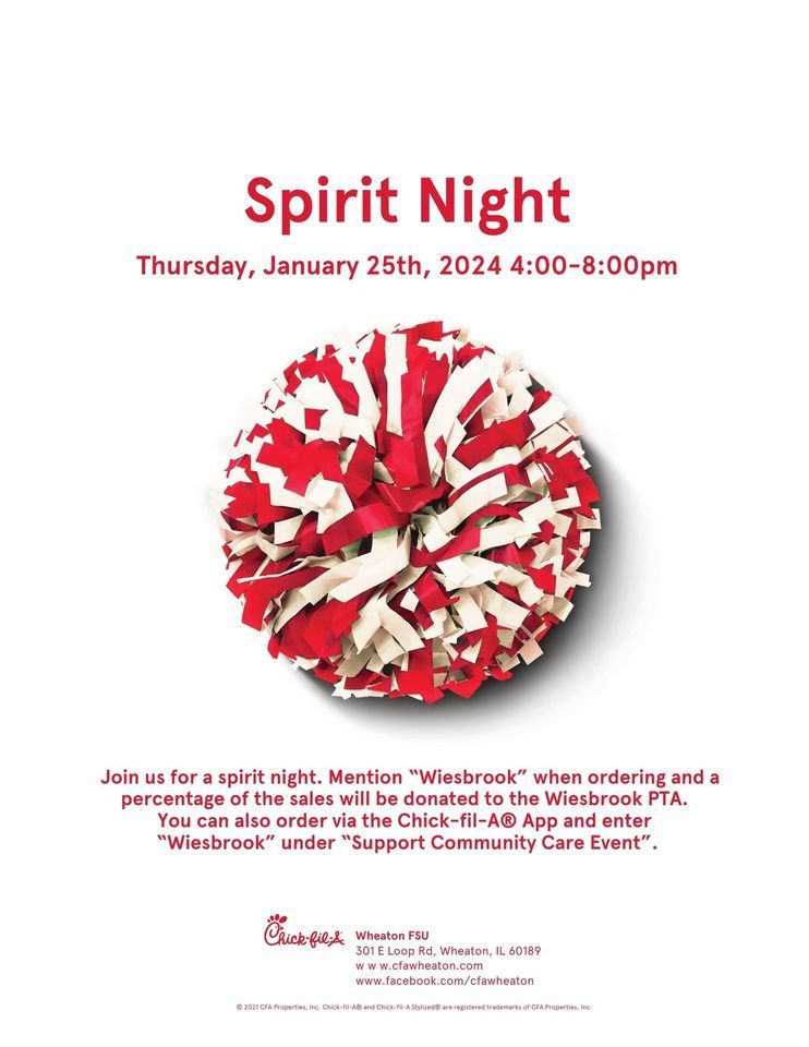 Wiesbrook Elementary School Spirit Night, ChickfilA Wheaton (301 E