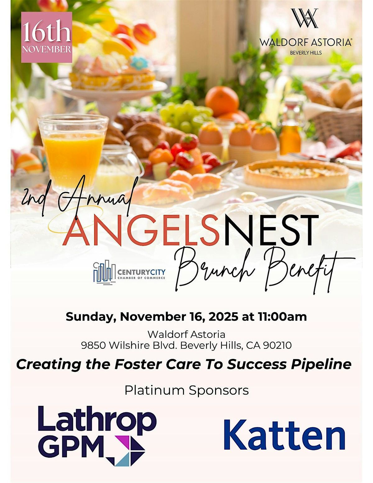2nd Annual Angels Nest Brunch Benefit, 16 November | Event in Beverly Hills | AllEvents