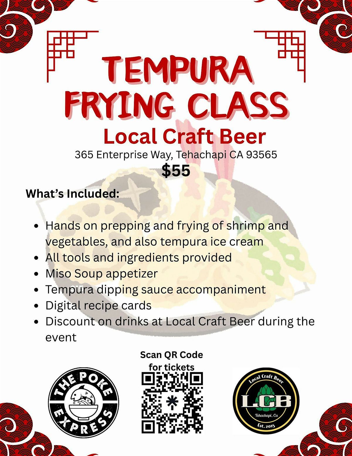Tempura Frying Class, 19 August | Event in Tehachapi | AllEvents