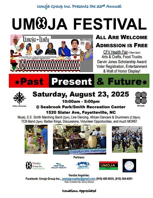 33rd Annual Umoja Festival and Health Fair, 23 August | Event in Fayetteville | AllEvents