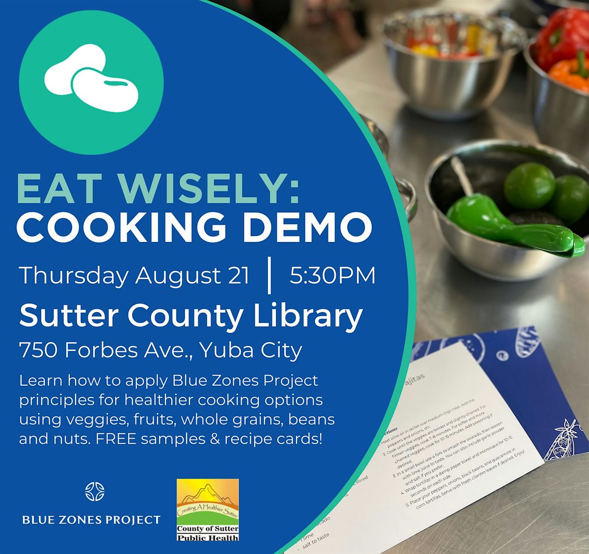 Cooking Demo at Sutter County Library with BZPYS, 21 August | Event in Yuba City | AllEvents