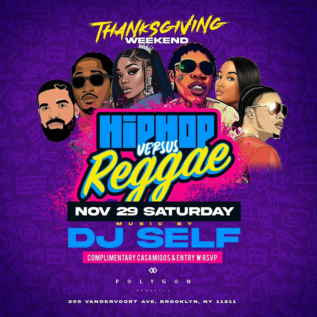 Hip Hop vs Reggae Thanksgiving Weekend at Polygon: Free entry with RSVP, 29 November | Event in Brooklyn | AllEvents