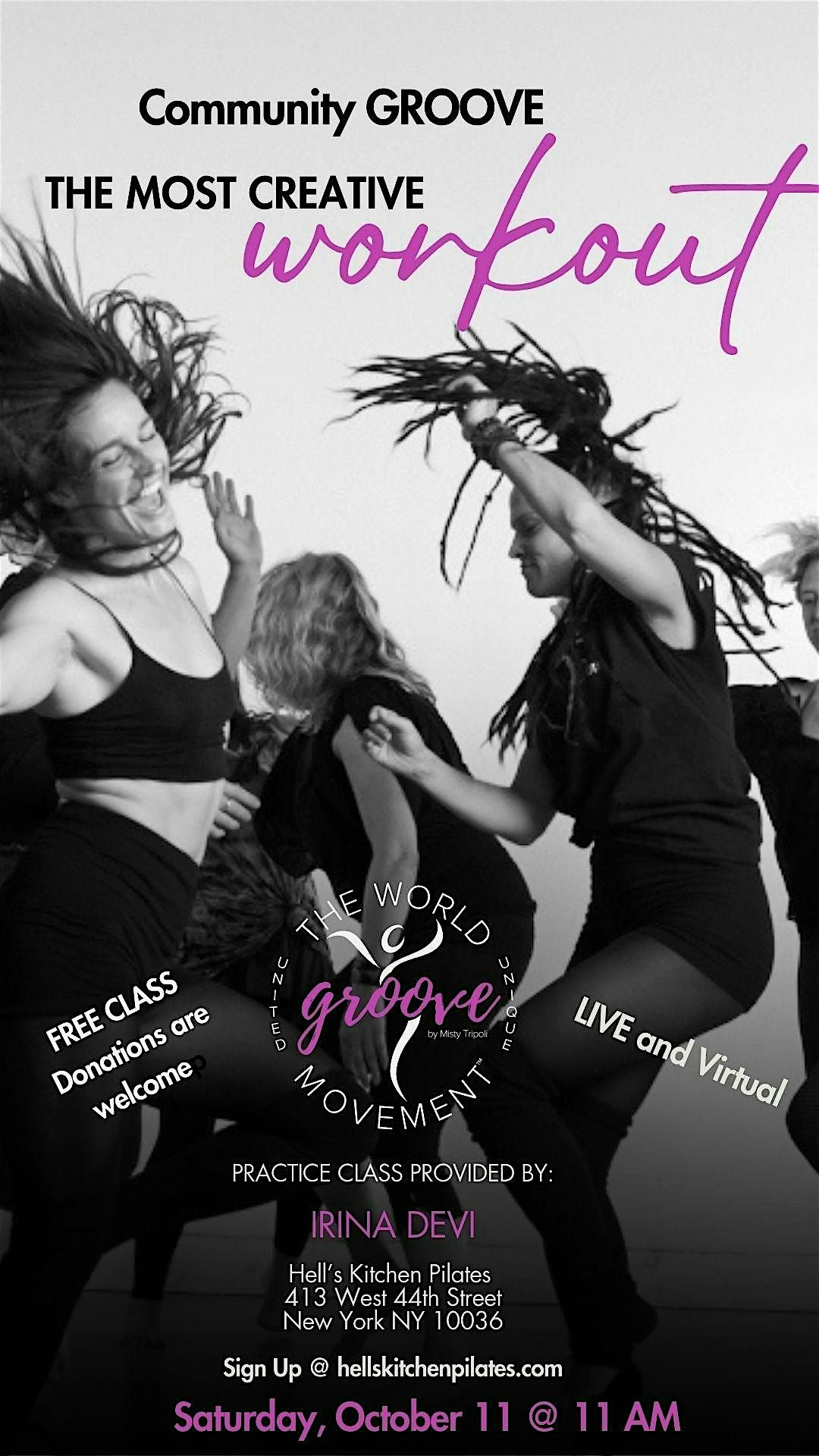 Community GROOVE in Hell's Kitchen (In Person & Virtual), 11 October | Event in New York | AllEvents