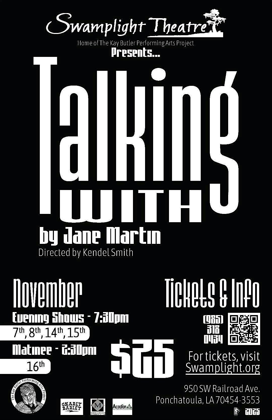 Talking With (a play by Jane Martin), 7 November | Event in Ponchatoula | AllEvents