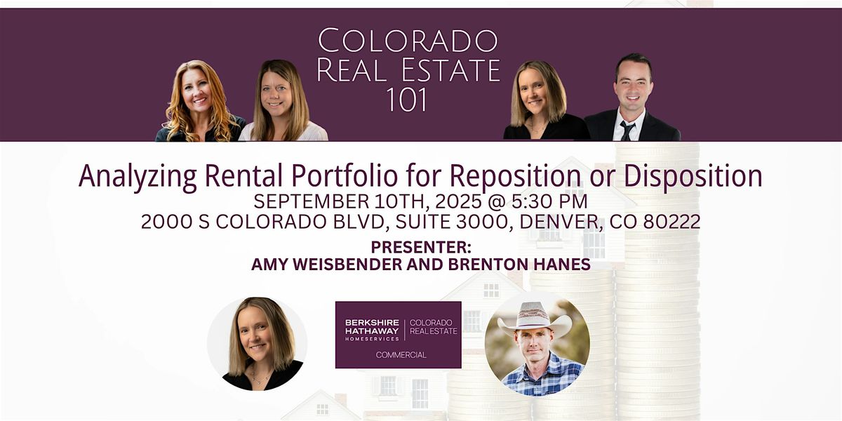 Colorado Real Estate 101 - Analyzing Your Rental Portfolio, 10 September | Event in Denver | AllEvents