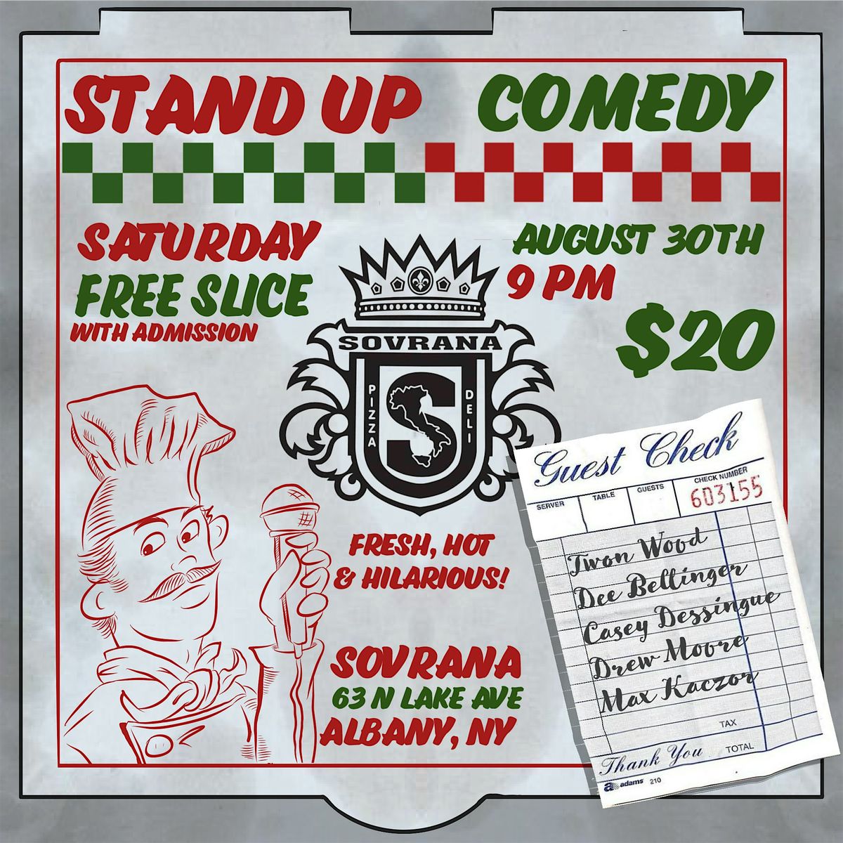 Sovrana Comedy, 30 August | Event in Albany | AllEvents