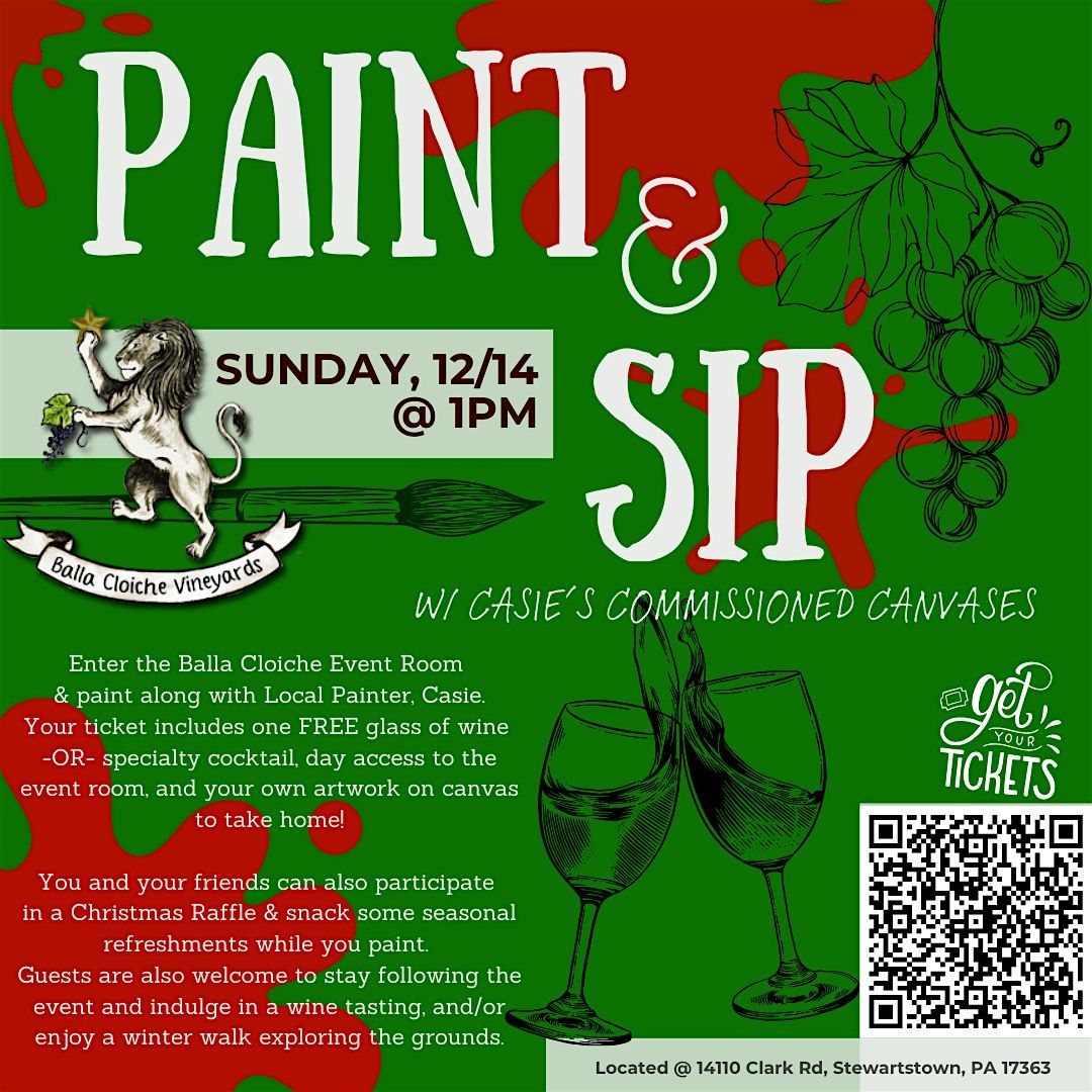 Christmastime Paint & Sip @ Balla Cloiche Vineyards, 14 December | Event in Stewartstown | AllEvents