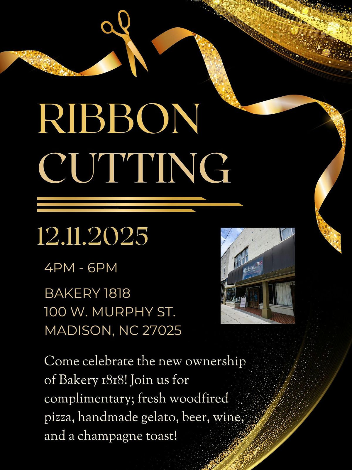 Bakery 1818 - Ribbon Cutting, 11 December | Event in Madison | AllEvents