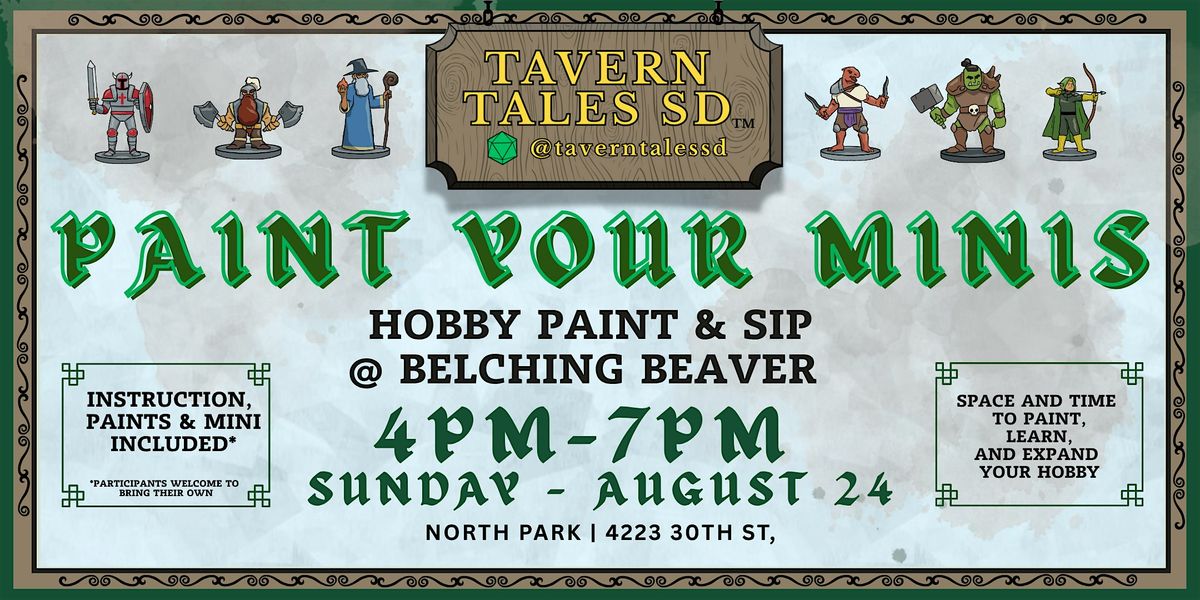 Paint Your Mini, 24 August | Event in San Diego | AllEvents
