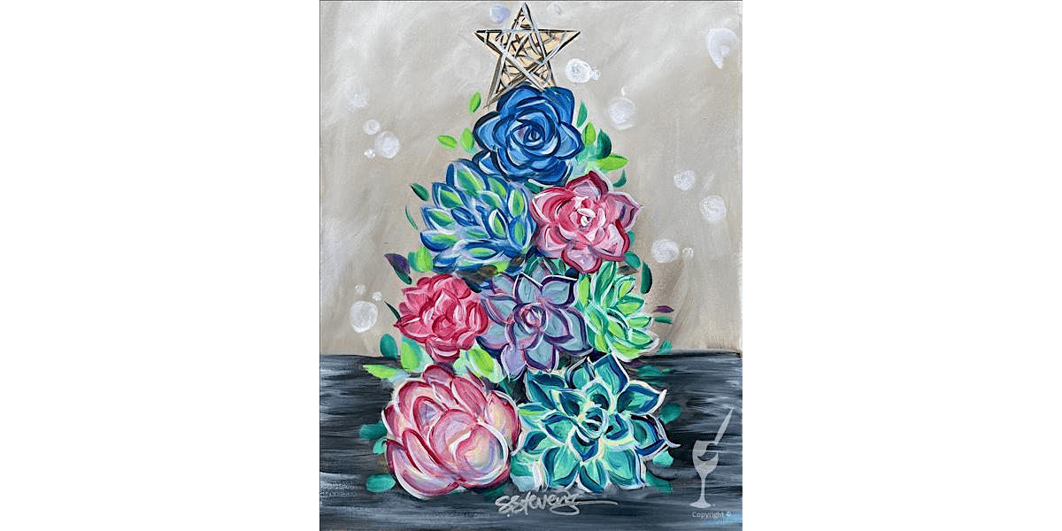 Floral Christmas Tree - Paint and Sip in San Antonio | Classpop!™, 8 December | Event in San Antonio | AllEvents