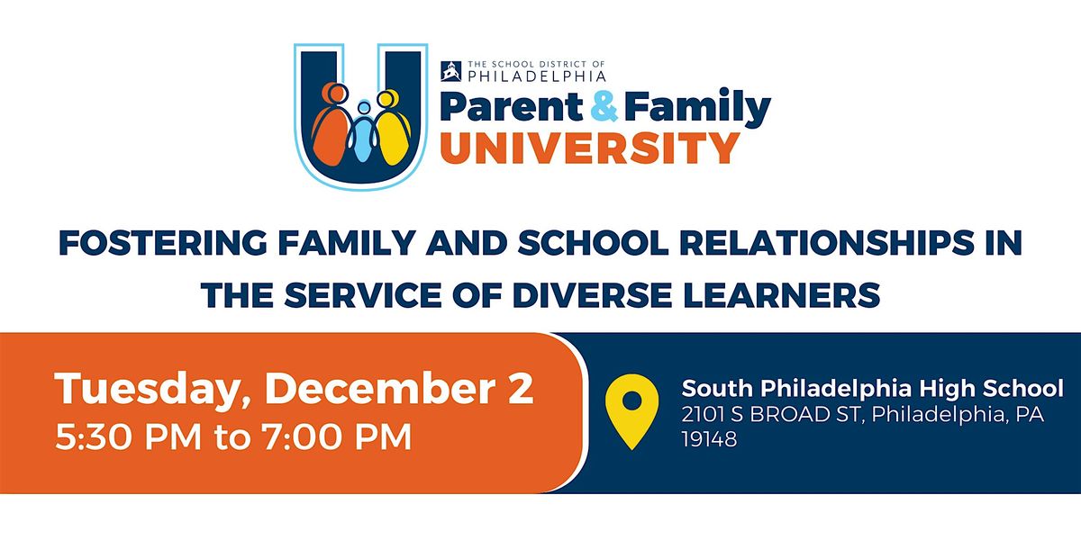 Fostering Relationships in the Service of Diverse Learners, 2 December | Event in Philadelphia | AllEvents