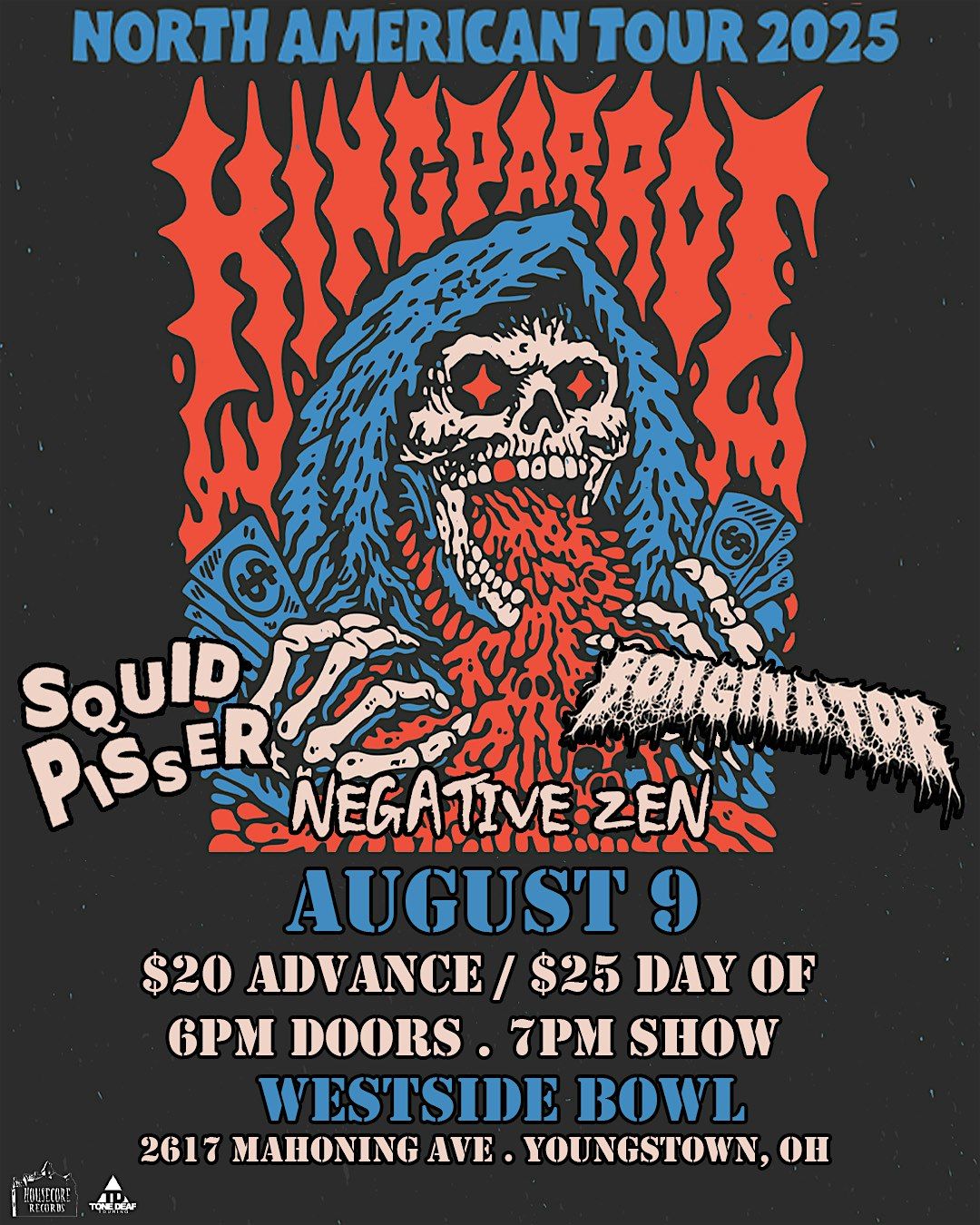King Parrot/Squid Pisser/Bonginator, 5 August | Event in Youngstown | AllEvents