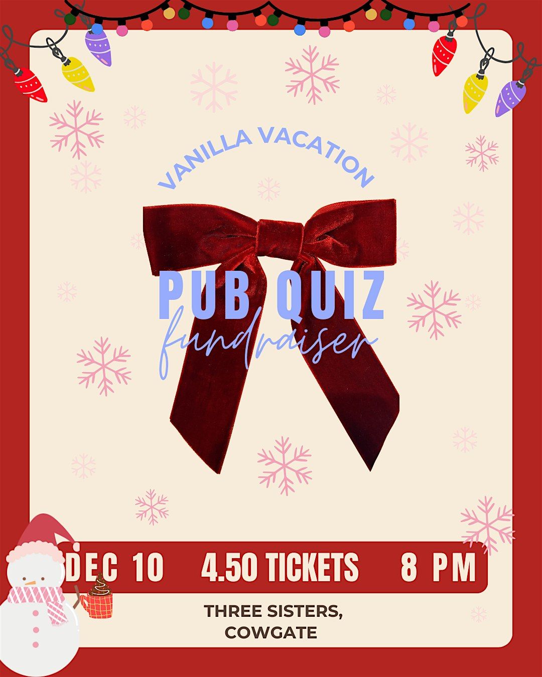 Vanilla Vacation Festive Pub Quiz, 10 December | Event in Edinburgh | AllEvents