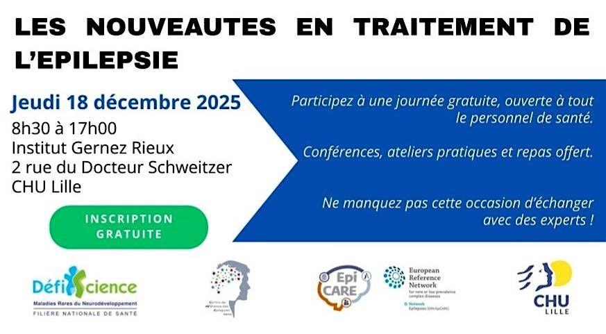 8ème journée du Centre de Référence des Epilepsies Rares, 18 December | Event in Lille | AllEvents