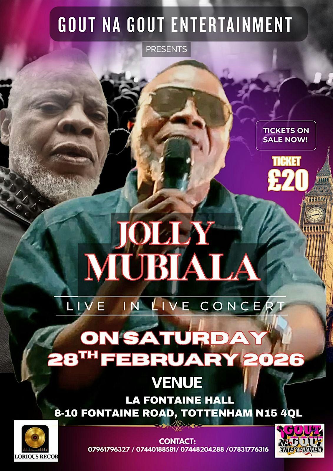 JOLLY MUBILA Live Concert In London, 28 February | Event in London | AllEvents
