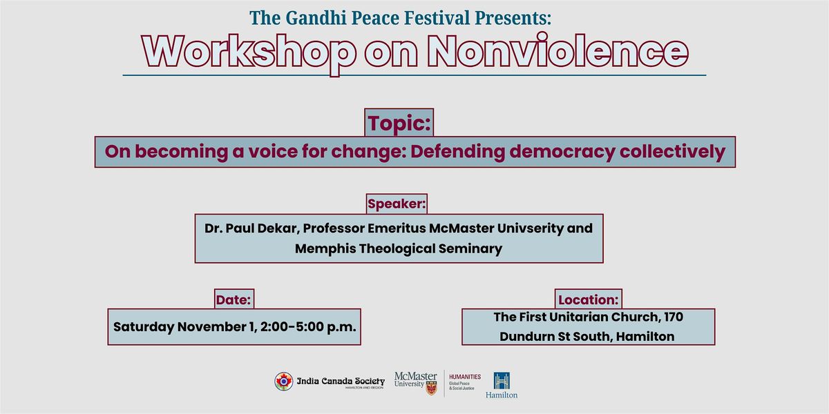 Workshop on Nonviolence, 1 November | Event in Hamilton | AllEvents