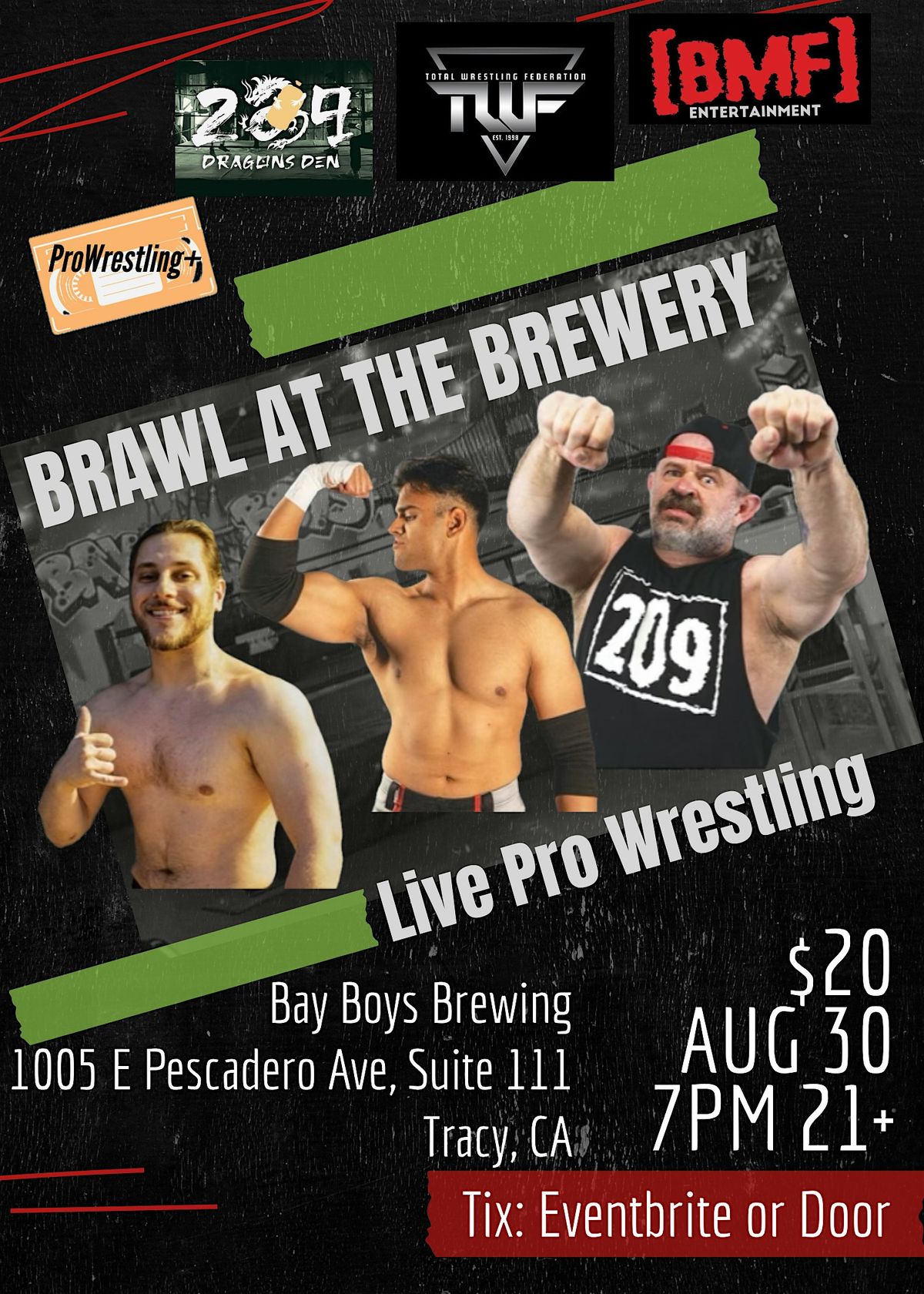 TWF Brawl at the Brewery (Live Pro Wrestling), 30 August | Event in Tracy | AllEvents