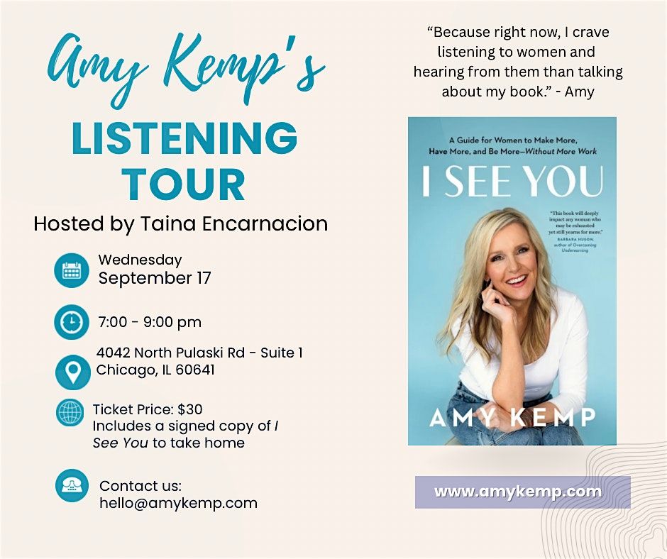 Listening Tour Stop with Amy Kemp - Hosted by Taina Rodriguez-Encarnacion, 18 September | Event in Chicago