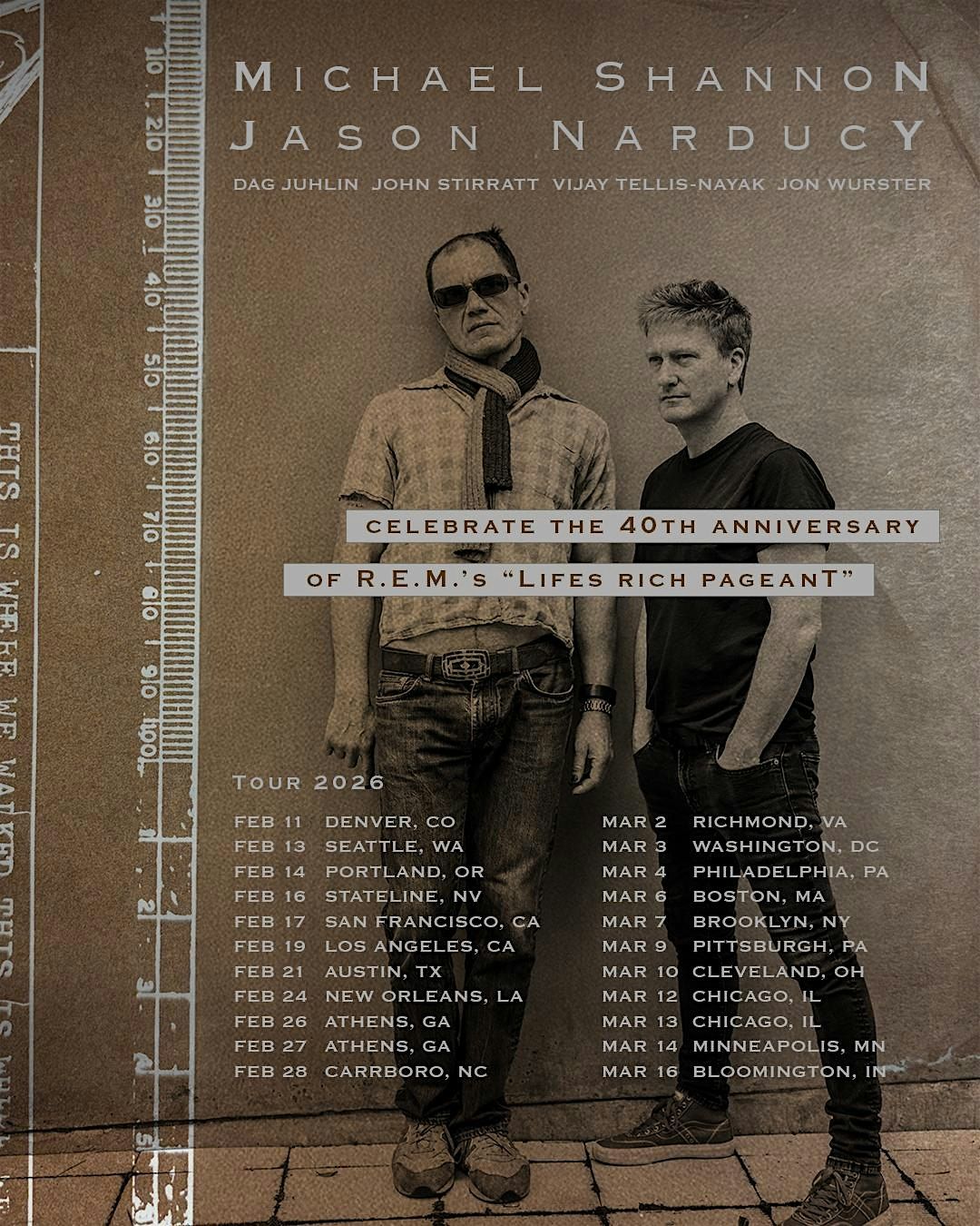 Michael Shannon & Jason Narducy play R.E.M.’s Lifes Rich Pageant, 27 February | Event in Athens | AllEvents