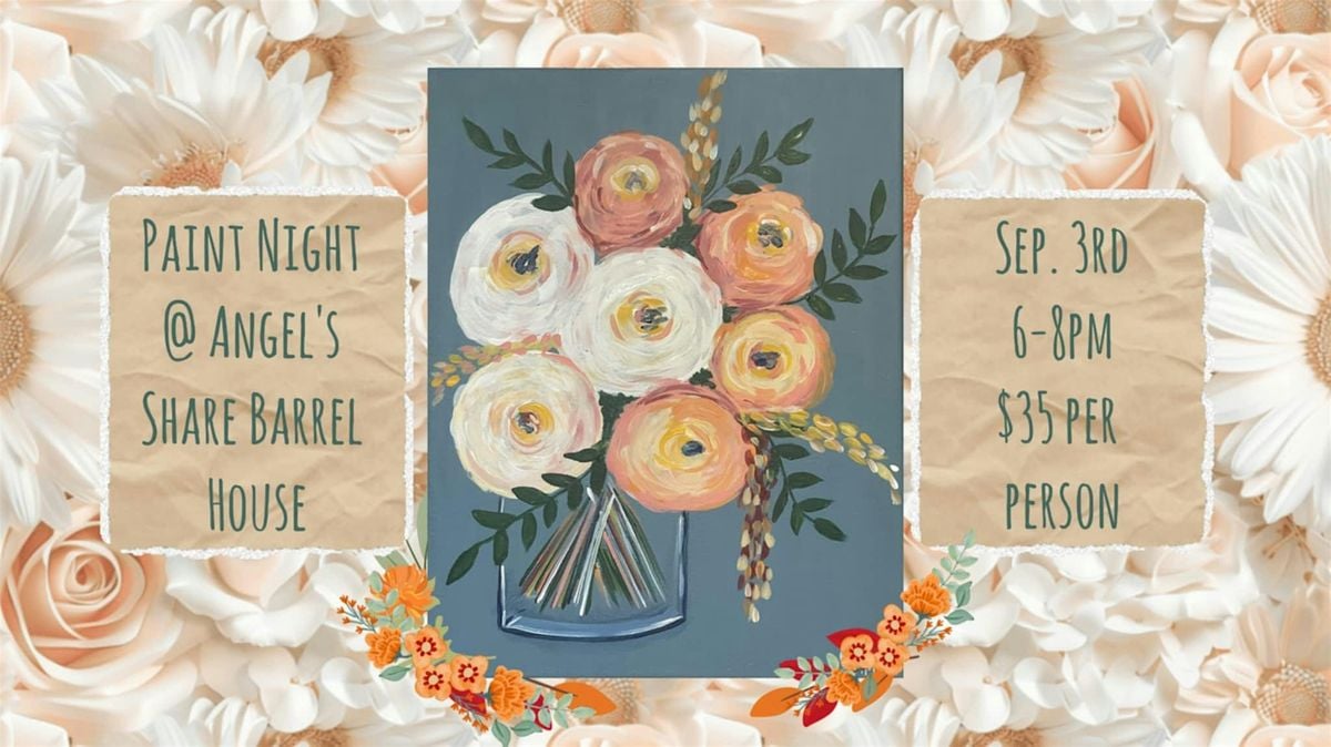 Paint Night at Angel's Share Barrel House, 3 September | Event in Turner | AllEvents