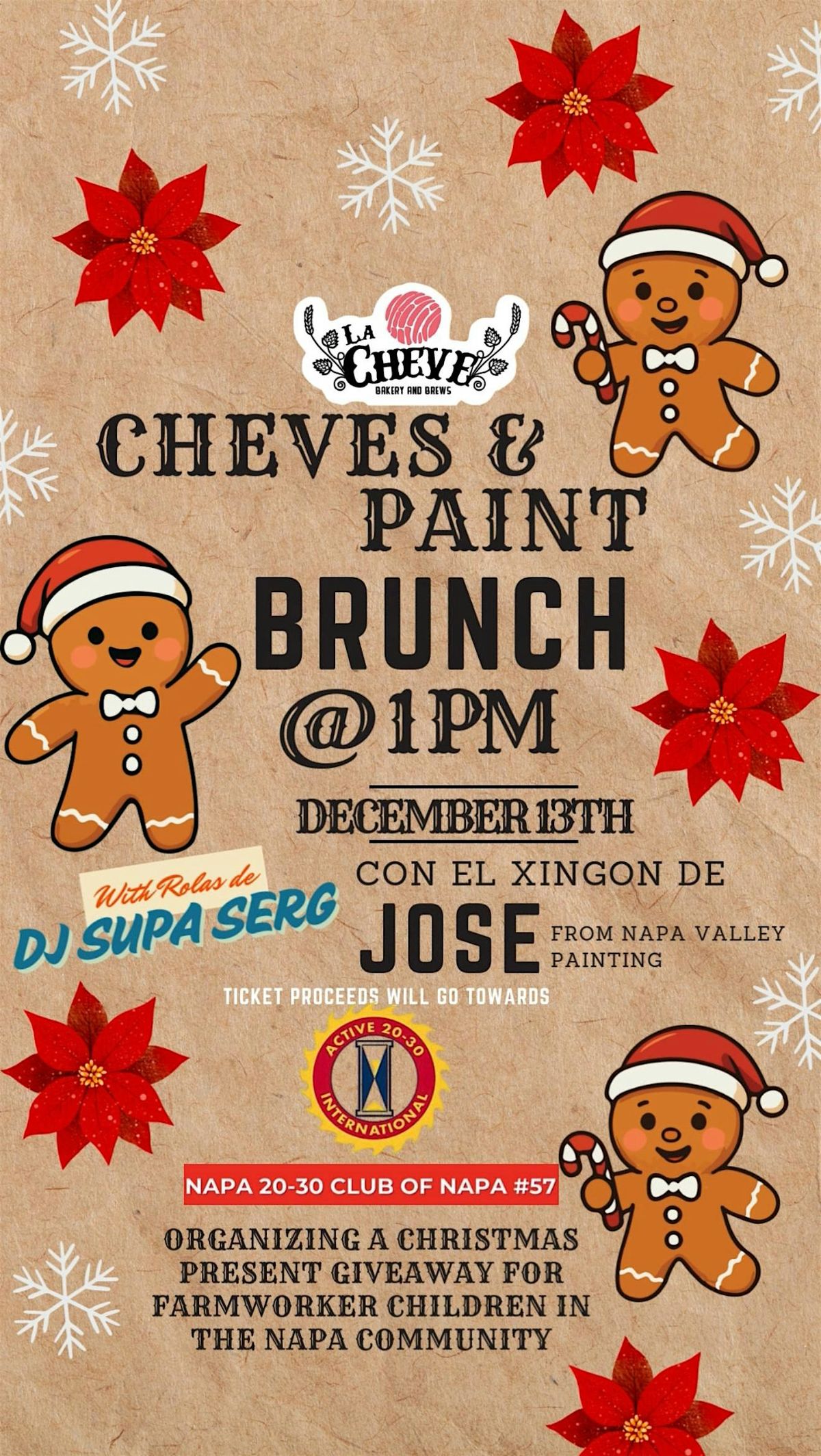 Cheves & Paint Brunch: Donation para la comunidad, 13 December | Event in Napa | AllEvents