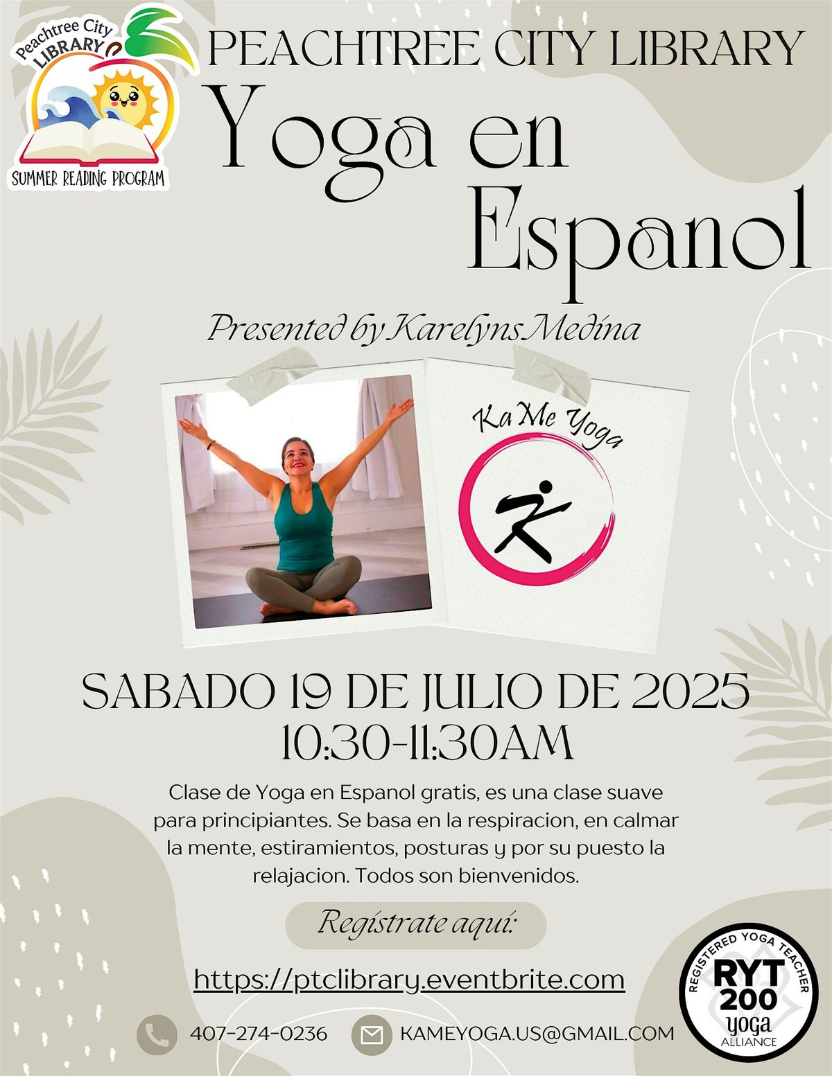 Yoga en Espanol (Yoga in Spanish) - Summer 2025, 19 July | Event in Peachtree City | AllEvents
