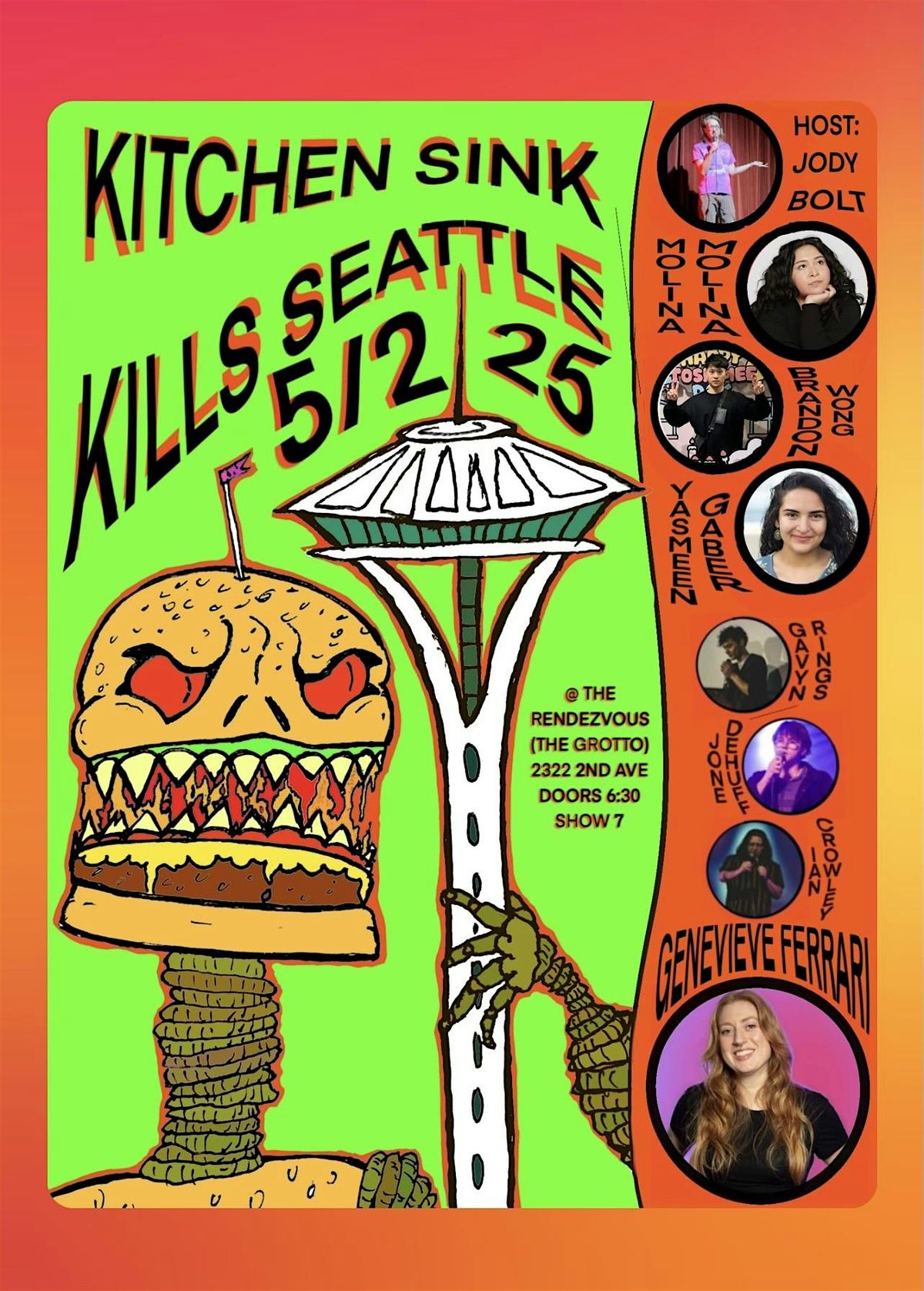 Local Standup Comedy -KITCHEN SINK KILLS SEATTLE: A STANDUP COMEDY SHOWCASE, 2 May | Event in Seattle | AllEvents
