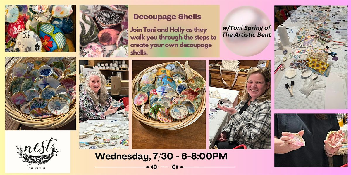 Decoupage Shells Workshop w/Toni Spring of The Artistic Bent, 30 July | Event in Northport | AllEvents