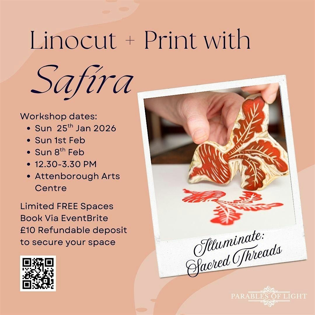 Illuminate Sacred Threads – Linocut & Print Workshops