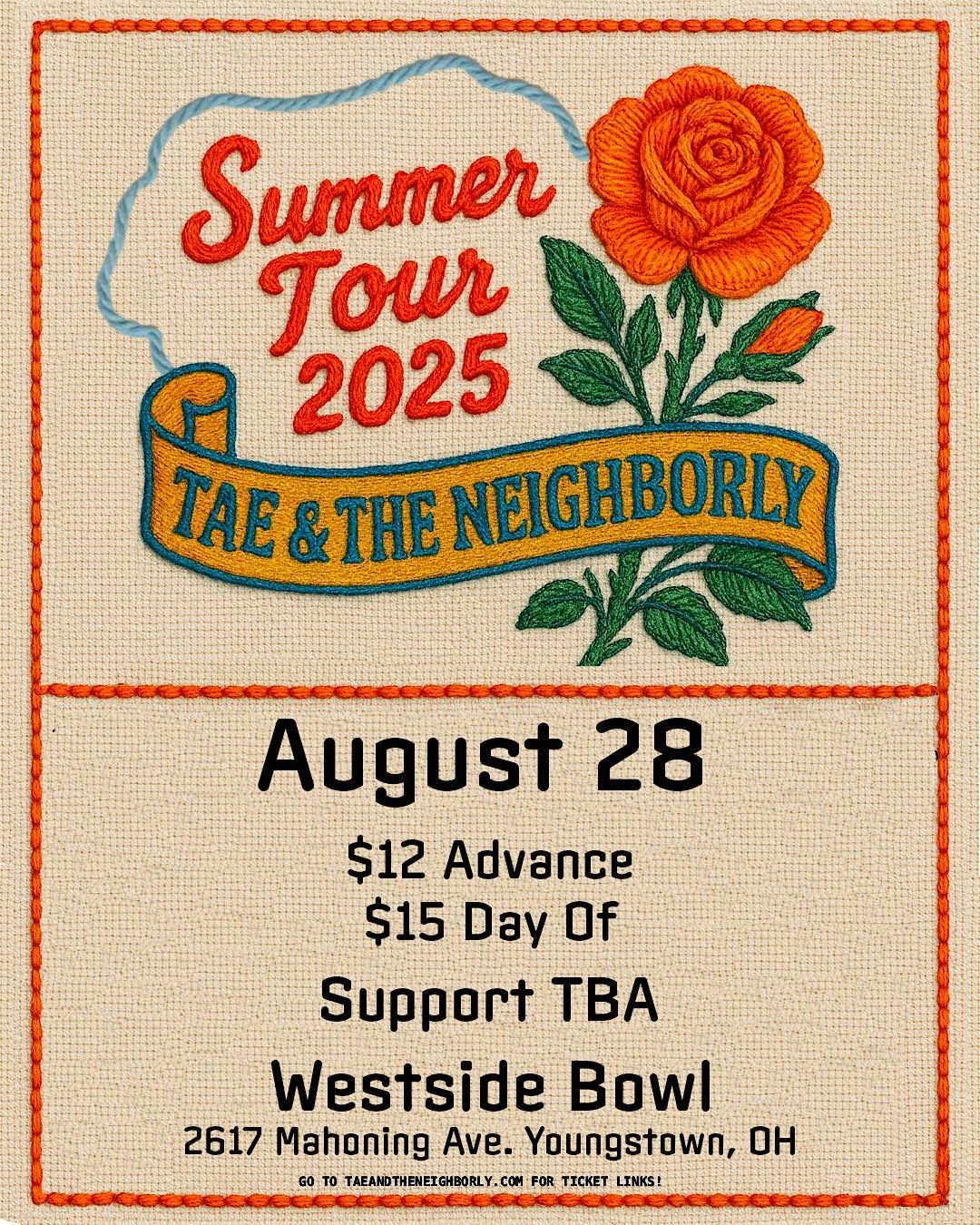 TAE & The Neighborly, 28 August | Event in Youngstown | AllEvents