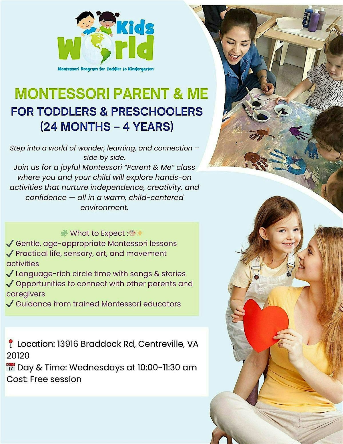 Montessori Parent and Child Class, 20 October | Event in Centreville | AllEvents