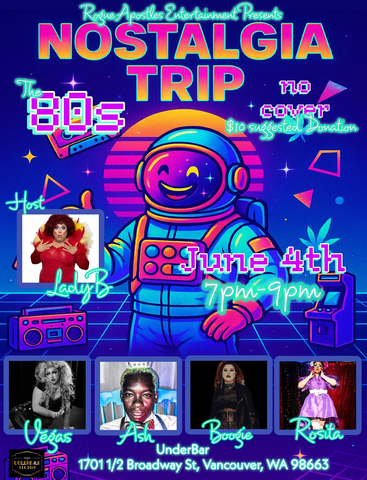 Nostalgia Trip Drag Showcase At UnderBar, 4 June | Event in Vancouver | AllEvents