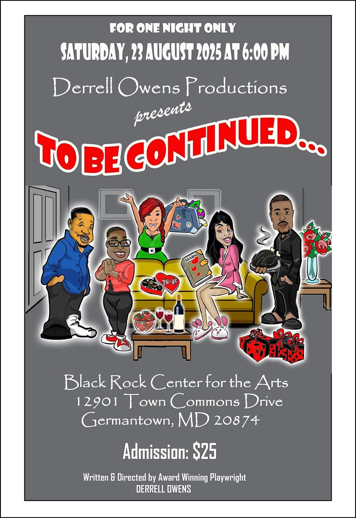 Derrell Owens Productions presents the stage play TO BE CONTINUED, 23 August | Event in Germantown | AllEvents