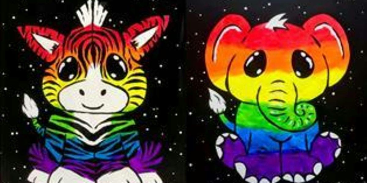 Rainbow Fluffy Animal Friends - Paint and Sip by Classpop!™, 24 July | Event in San Antonio | AllEvents