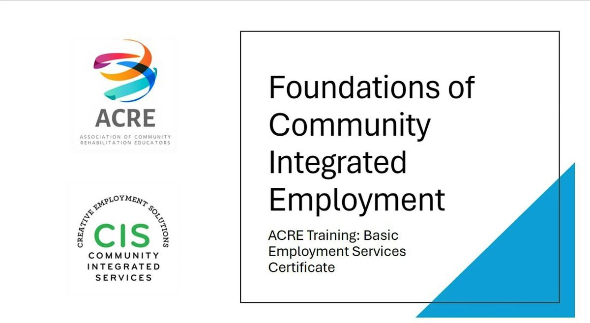 ACRE Training: Basic Employment Services Certificate - July/August 2025, 15 July | Online Event | AllEvents