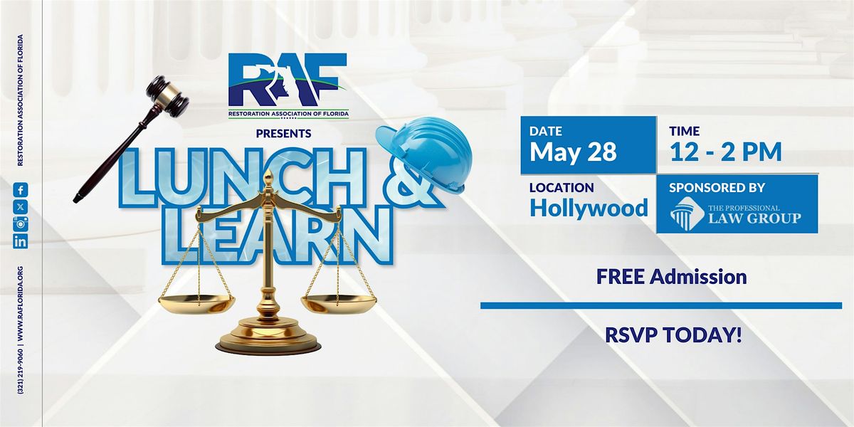 Lunch & Learn for Public Adjusters & Service Providers, 28 May | Event in Hollywood | AllEvents