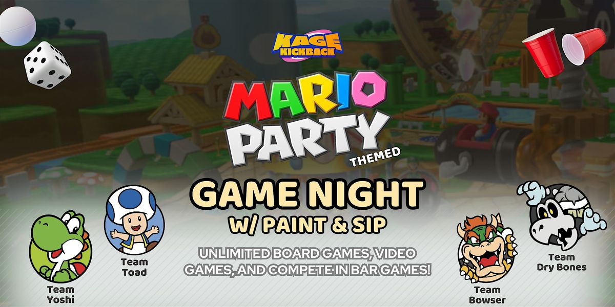 Mario Themed Game Night and Paint & Sip | Board & Video Games, Bar Games, 26 July | Event in New York
