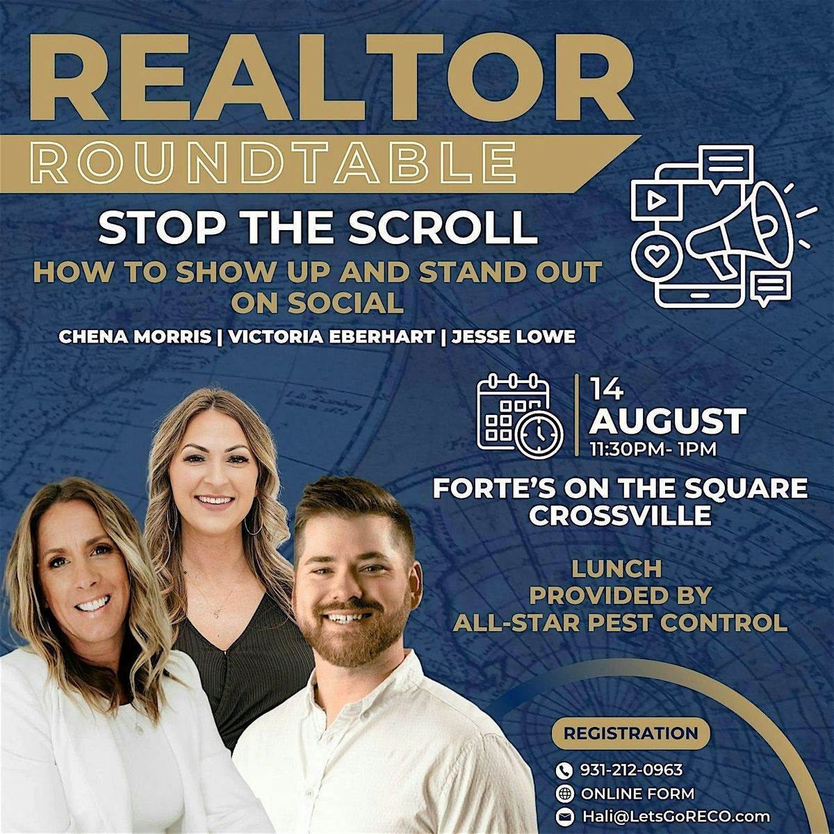 Realtor Roundtable : Stop the Scroll, 14 August | Event in Crossville | AllEvents