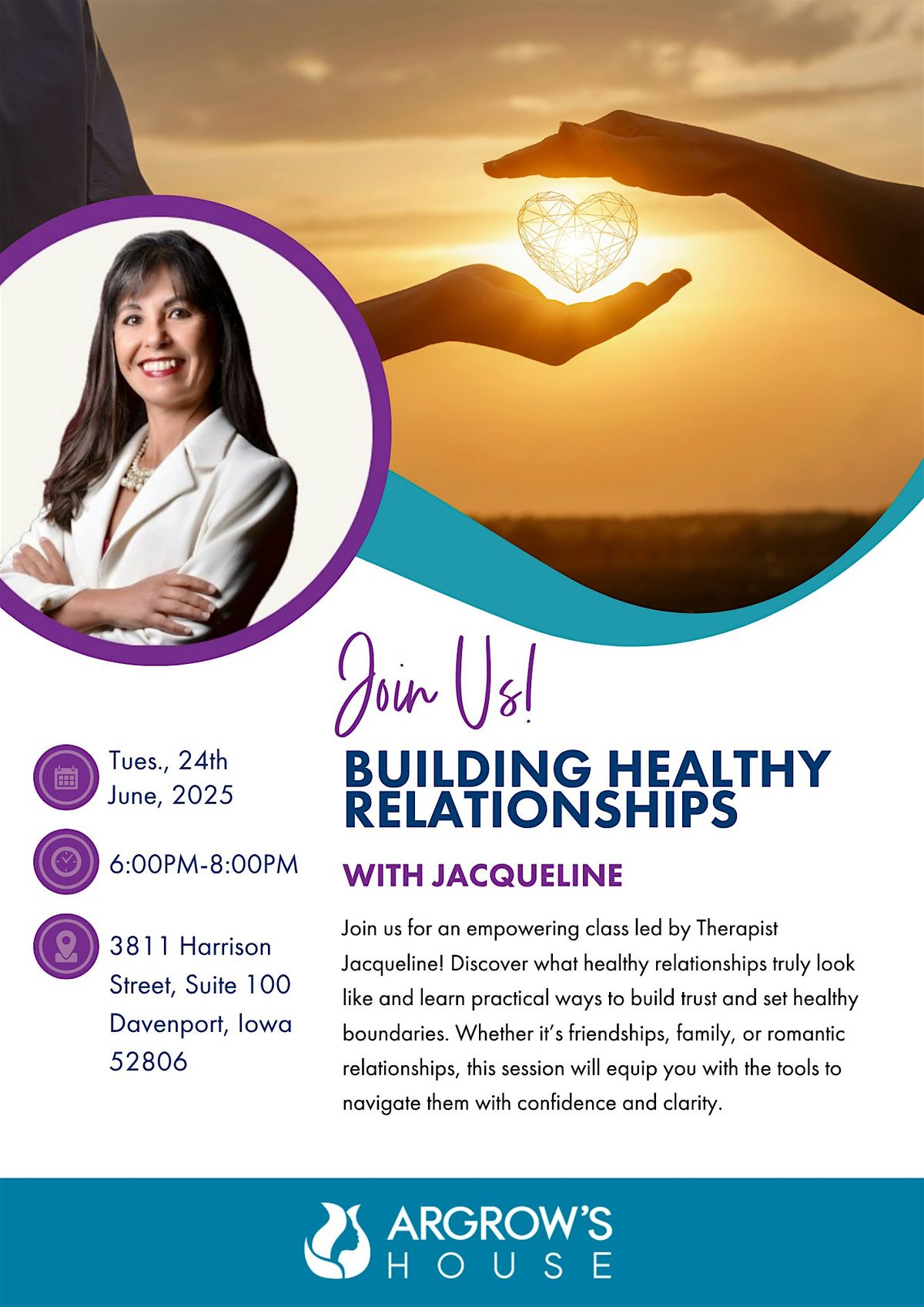 Building Healthy Relationships with Jacqueline, 24 June | Event in Davenport | AllEvents