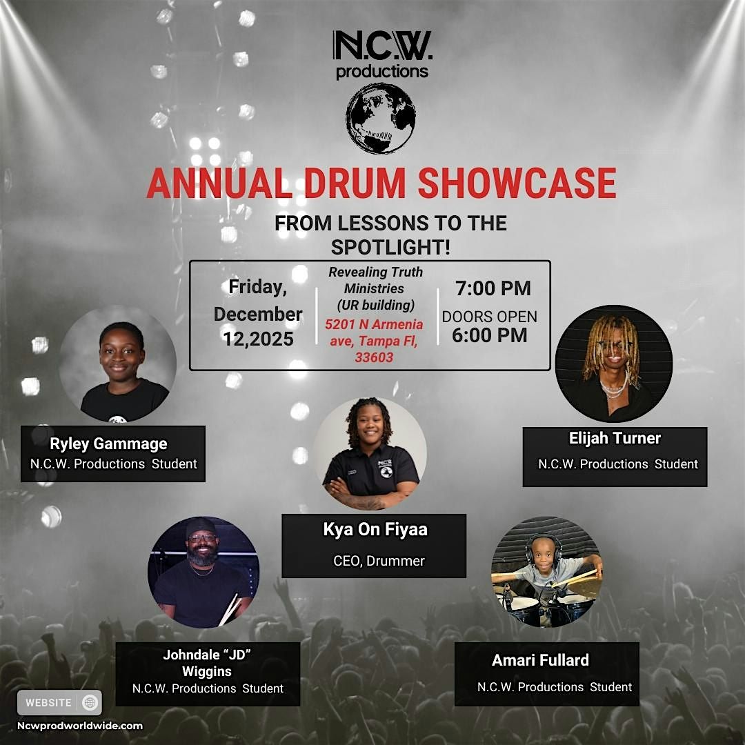 N.C.W. Annual Drum Showcase, 12 December | Event in Tampa | AllEvents