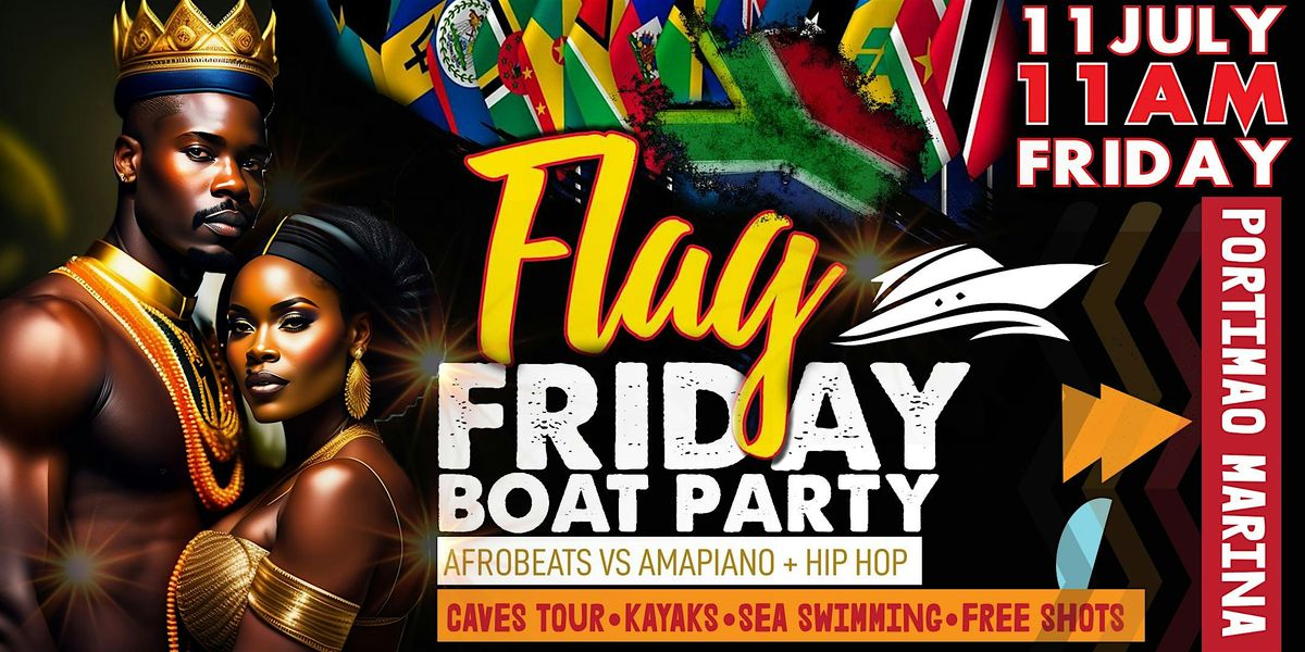 FLAG FRIDAY BOAT PARTY (PART.1) KAYAK + BENAGIL CAVES TOUR +BYOB:AFRONATION, 11 July | Event in Portimão