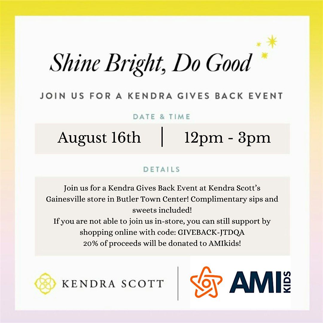 Give Back Event at Kendra Scott, 16 August | Event in Gainesville | AllEvents