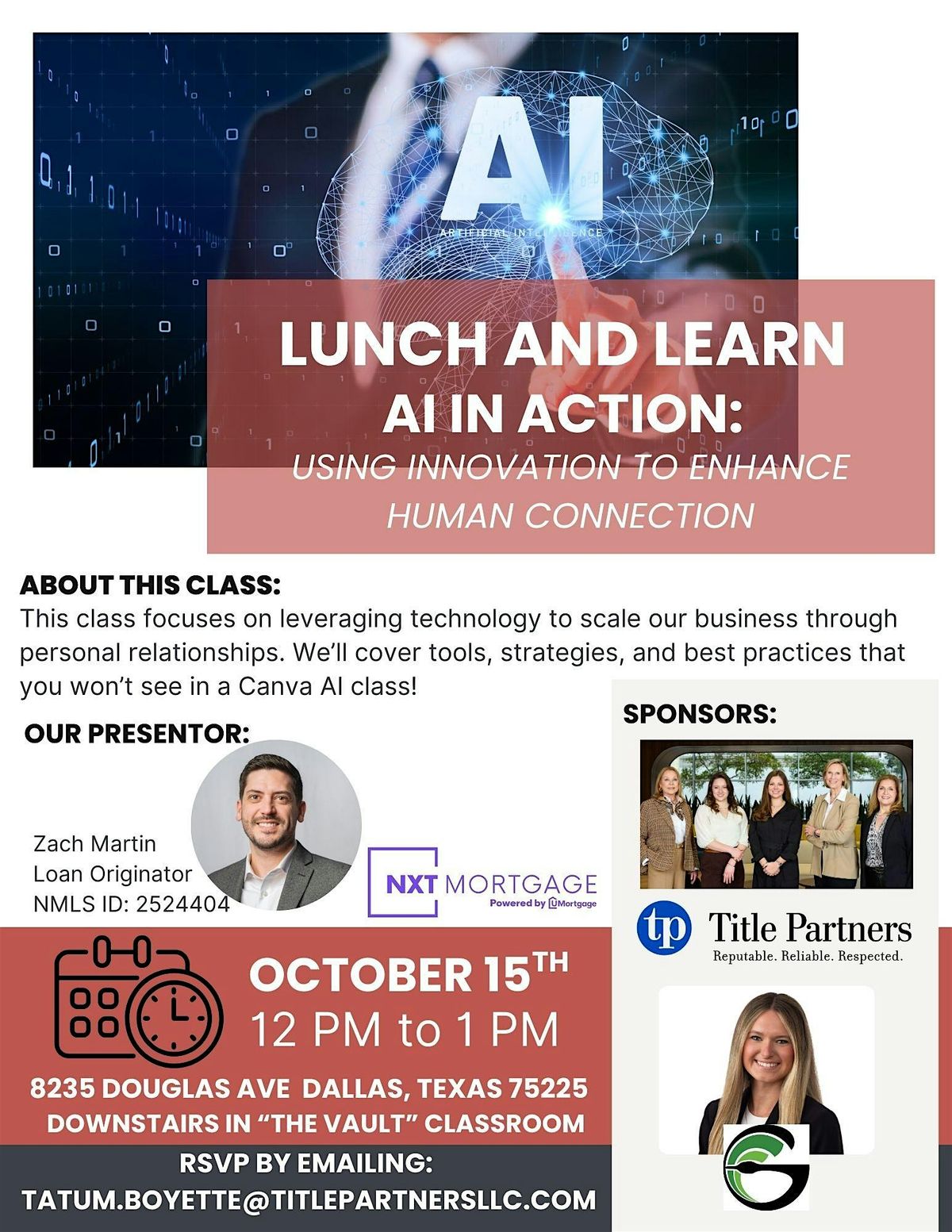 Realtor Class - AI in Action: Using Innovation To Enhance Human Connection, 15 October | Event in Dallas | AllEvents