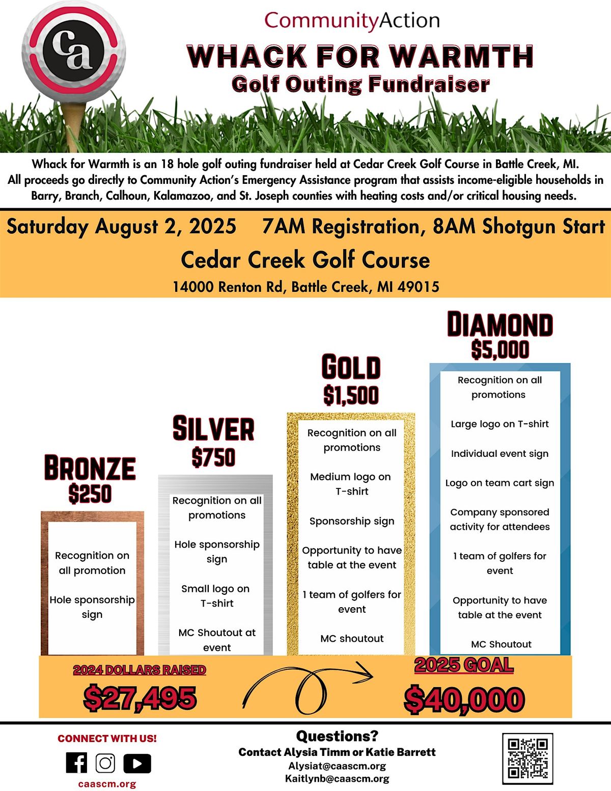 2025 Whack for  Warmth 4-Player Golf Outing Fundraiser, 2 August | Event in Battle Creek | AllEvents