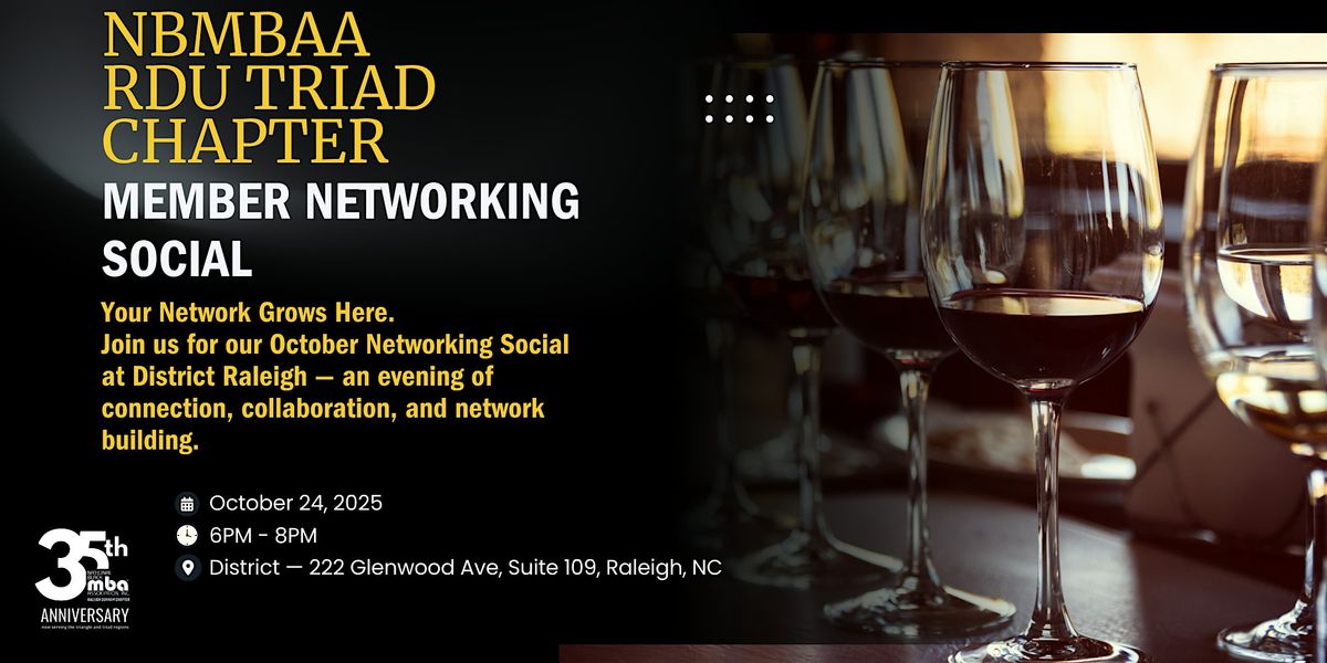 RDU Triad Black MBA Association| October Networking Social, 24 October | Event in Raleigh | AllEvents