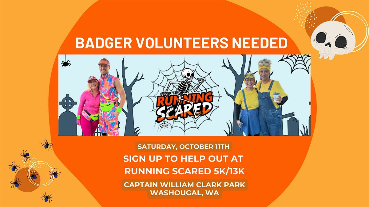 Badger Volunteer Opportunity: Running Scared 5K/13K, 11 October | Event in Washougal | AllEvents